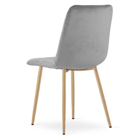 Krzesło Lava nowoczesny design Jasny Szary Aksamit / Nogi Kolor Drewna X3