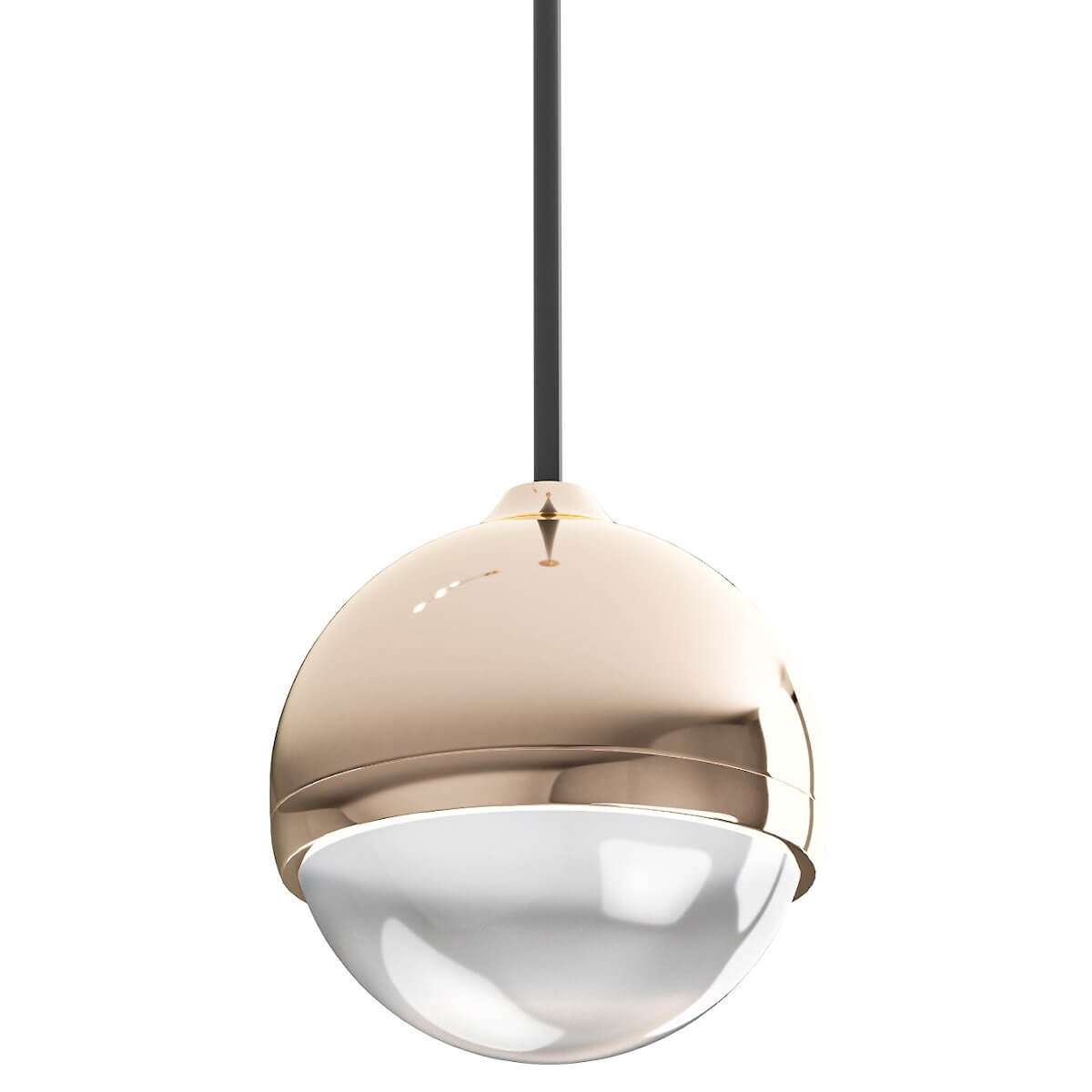 Wisząca lampa glamour Bolicina szklana kula LED 5W złota