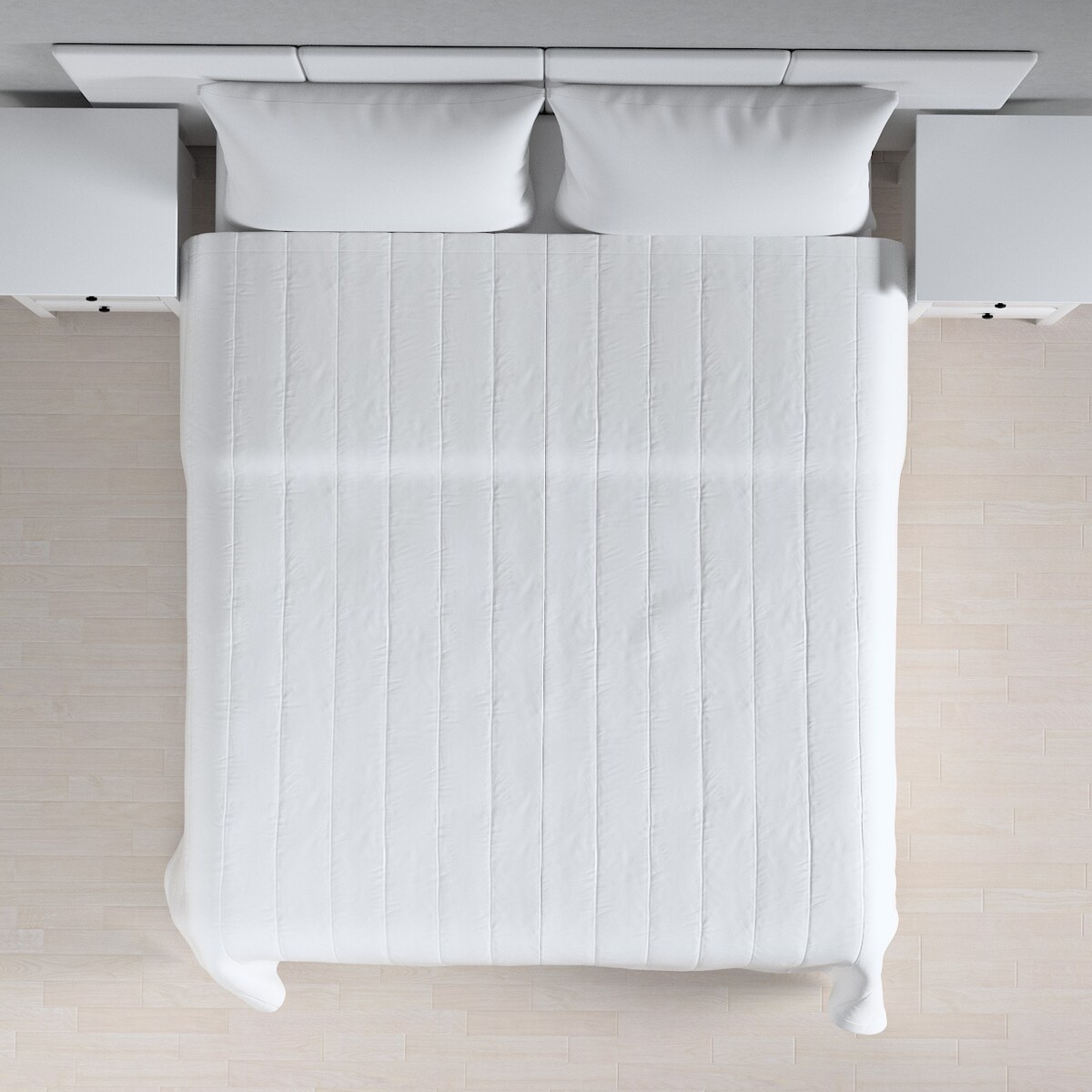 Narzuta pikowana w pasy 130x210 biały z połyskiem