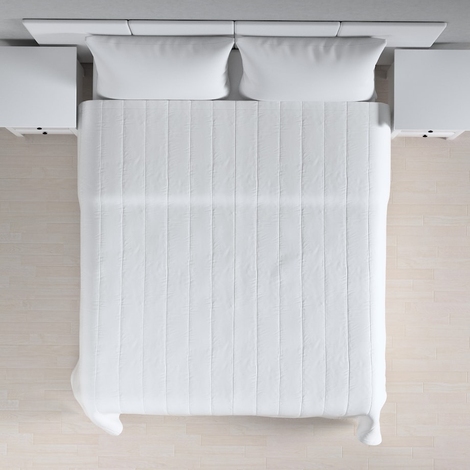 Narzuta pikowana w pasy 130x210 biały z połyskiem