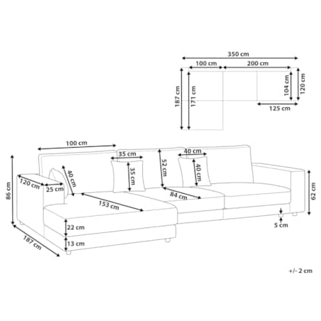 Narożnik 4-osobowy prawostronny jasnoszary LOFOTEN