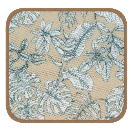 Wodoodporna poduszka na krzesło i meble ogrodowe 40x40 liście tropikalne beżowe