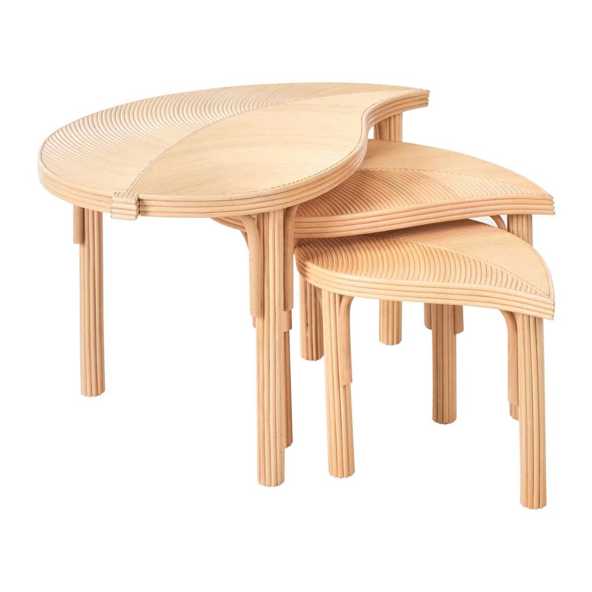 Zestaw 3 stolików kawowych PARALIA Rattan