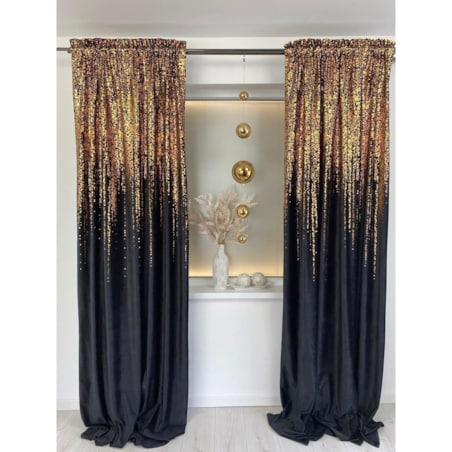 Zasłona welurowa Złoty Deszcz 140x270 cm