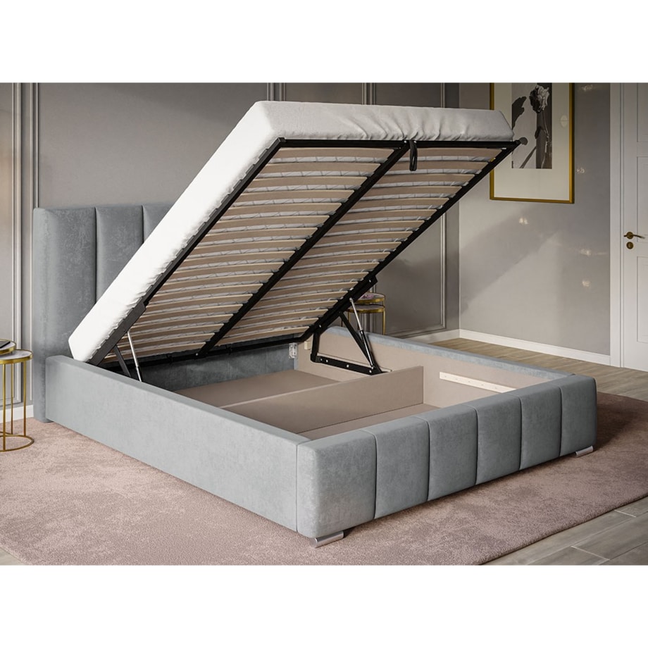 Łóżko tapicerowane 200x200 BEN 1- granatowe