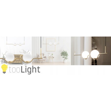 Lampa Sufitowa Nowoczesna Gold Złota E27 Klosz X2
