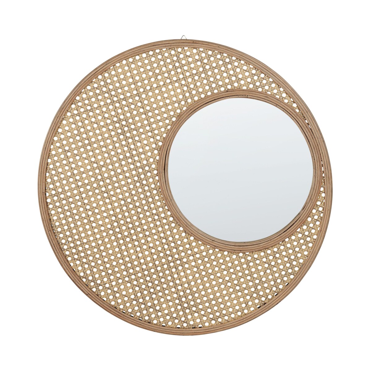 Rattanowe okrągłe lustro ścienne ⌀ 60 cm naturalne PALAU