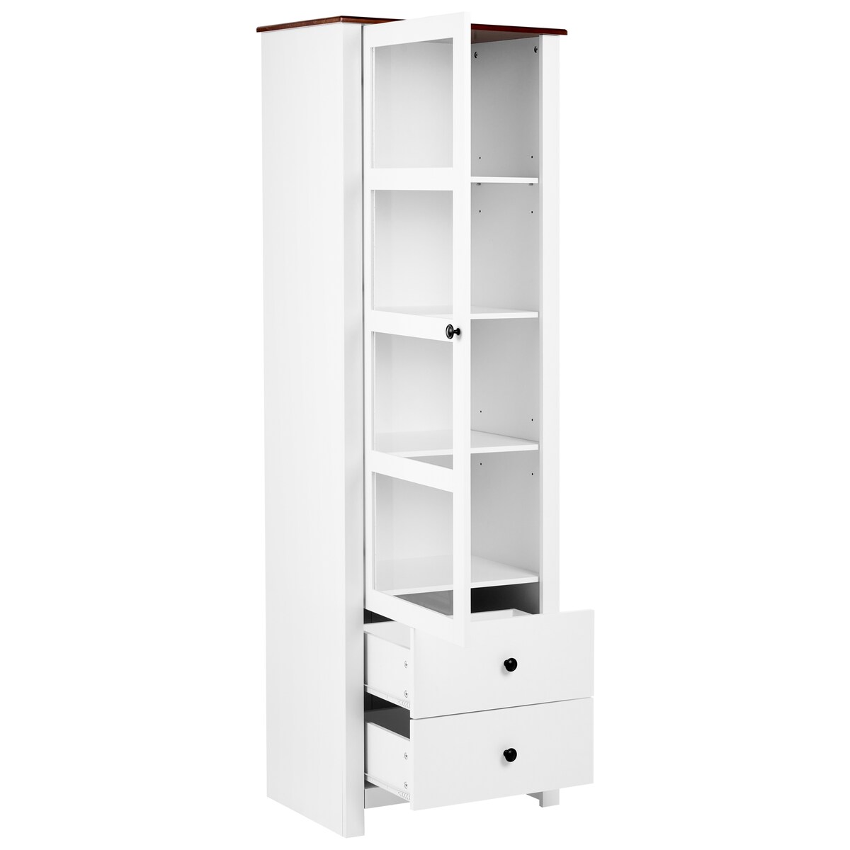 Witryna ze szklaną gablotą PIMBA 60 cm Biały