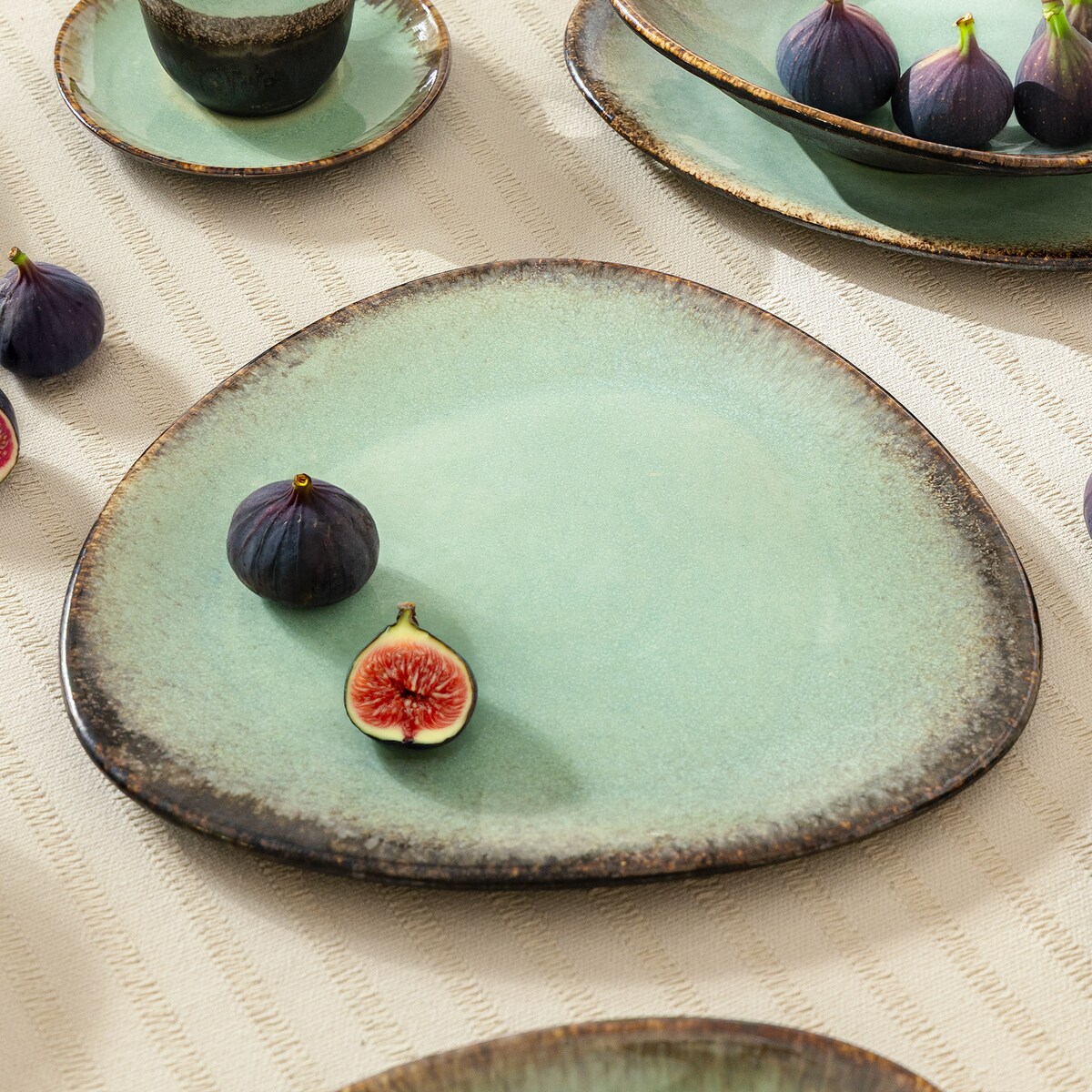 Konsimo PRIMA Zestaw obiadowo-kawowy 6 os. (30 el.), szałwiowy