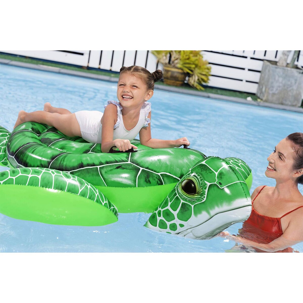 Dmuchany materac do pływania Bestway 41524 dla dzieci żółw wodny 150x145 cm