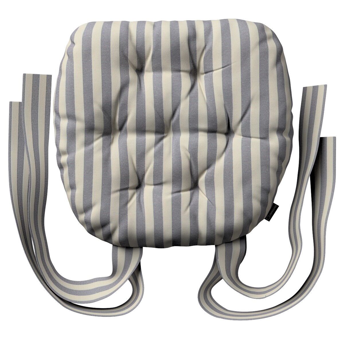 Poduszka na krzesło Marcin, granatowo-białe pasy (1,5cm), 40 x 37 x 8 cm, Quadro