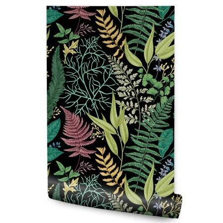 Tapeta Kolorowe Rośliny LIŚCIE Paproć Kwiaty