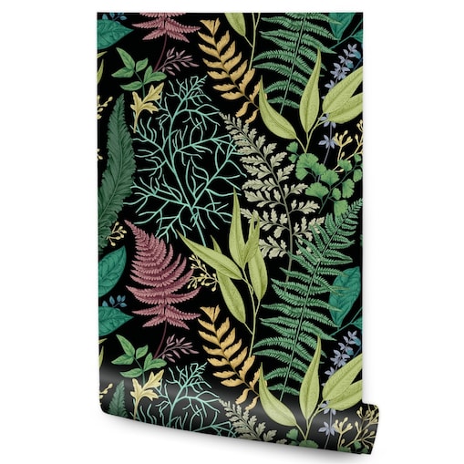 Tapeta Kolorowe Rośliny LIŚCIE Paproć Kwiaty