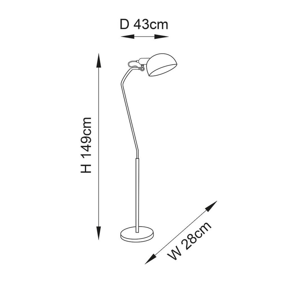 Loftowa lampa podłogowa Largo 95477 Endon metalowy czarny mosiądz