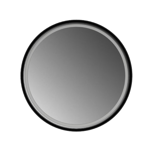 Lustro okrągłe LED z piaskowaniem – czarne - 50 cm