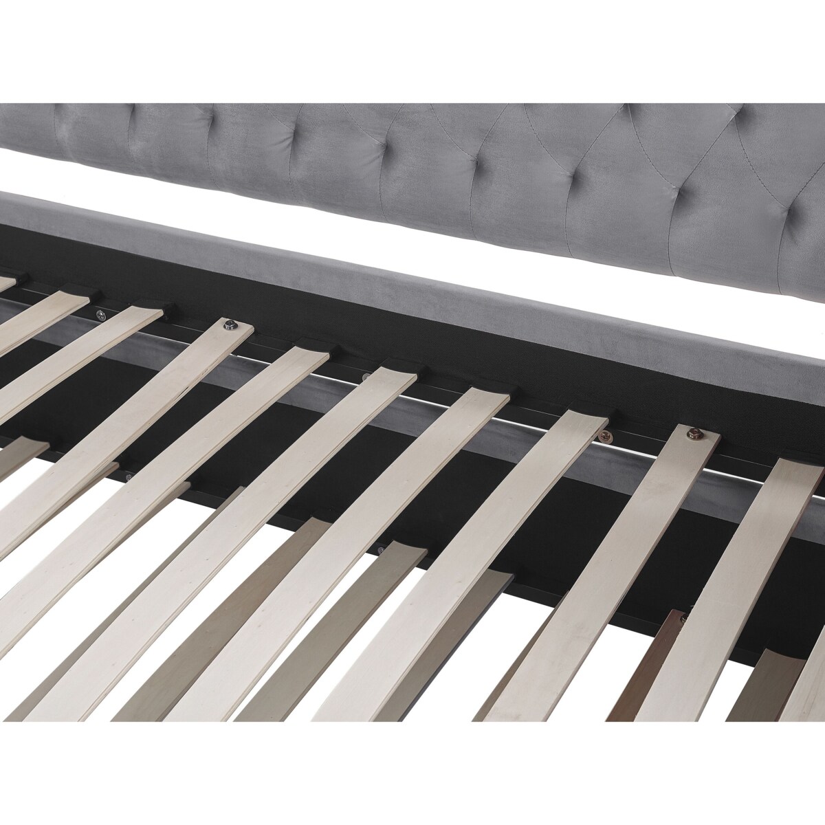 Łóżko wysuwane welurowe 90 x 200 cm szare MONTARGIS