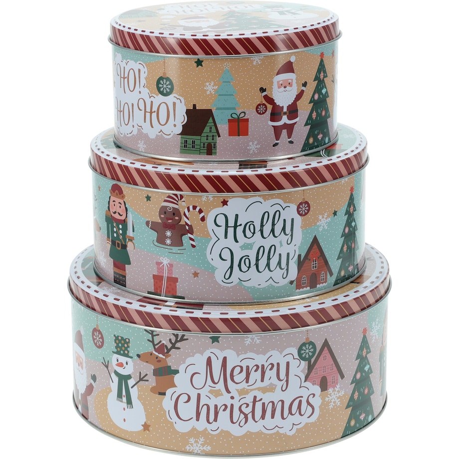 Puszki na ciastka JOUJOU, 3 metalowe pojemniki w różnym rozmiarze