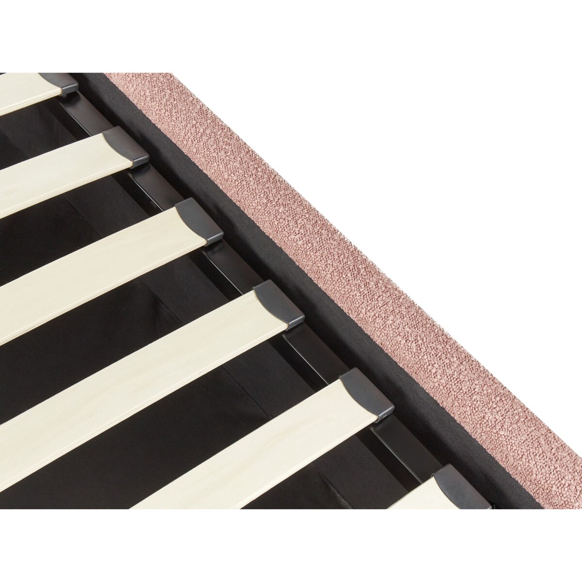 Łóżko z pojemnikiem Boucle VAUCLUSE 160 x 200 cm Pastelowy róż