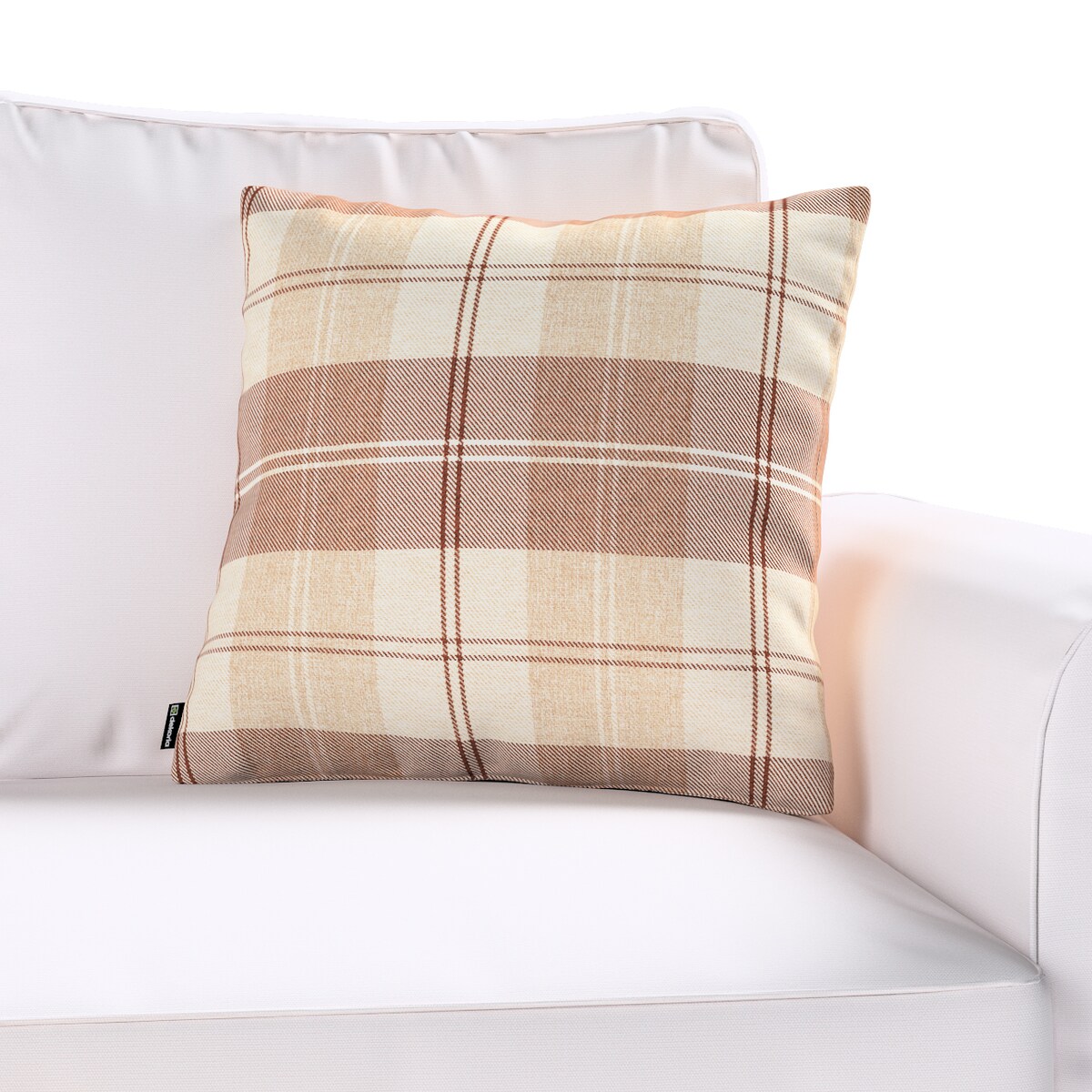 Poszewka Kinga na poduszkę 60x60 krata brązowo-beżowa