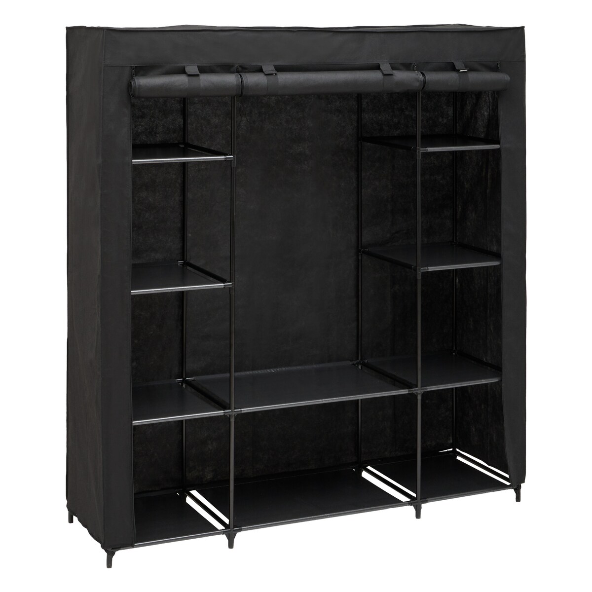 Szafa tekstylna DRESSY podwójna z 2 półkami, 155 x 45 x 165 cm