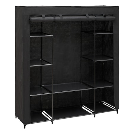 Szafa tekstylna DRESSY podwójna z 2 półkami, 155 x 45 x 165 cm