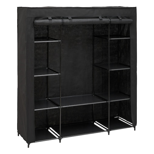 Szafa tekstylna DRESSY podwójna z 2 półkami, 155 x 45 x 165 cm