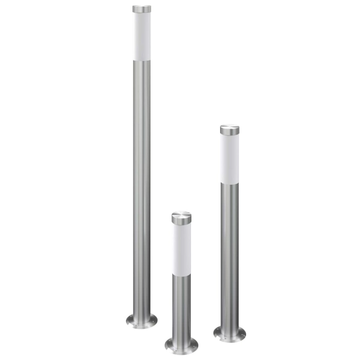 vidaXL Zestaw lamp ogrodowych, 3-cz., wodoszczelny, stal nierdzewna