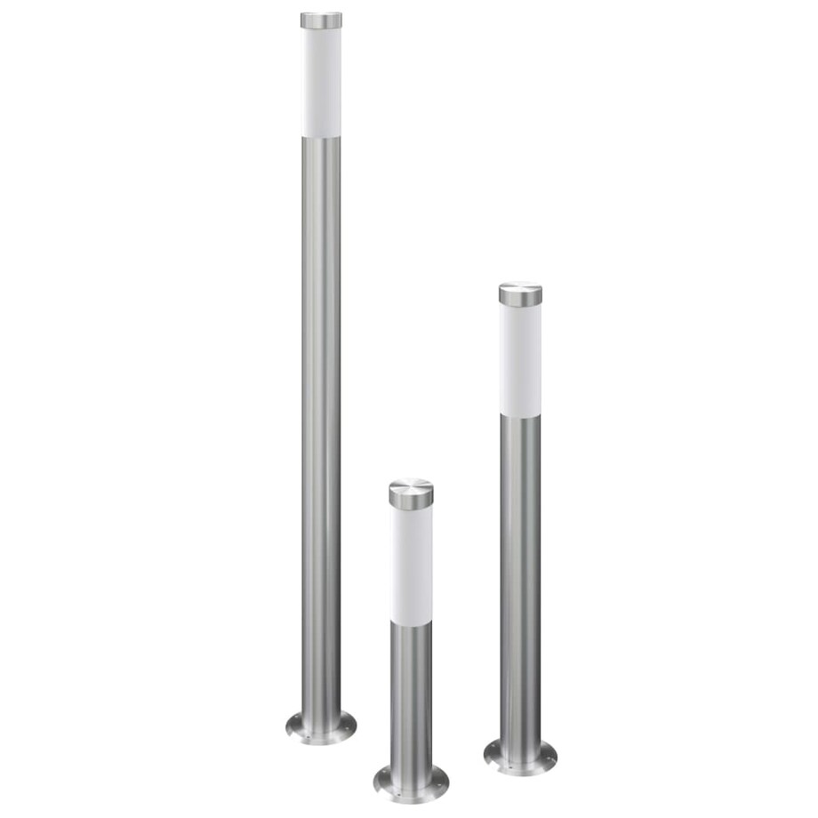 vidaXL Zestaw lamp ogrodowych, 3-cz., wodoszczelny, stal nierdzewna