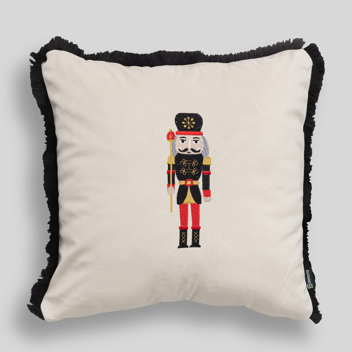 Poszewka na poduszkę Toy Soldier Cheer 43x43 cm boże narodzenie, święta, świąteczne, biały-ecru-kremowy, 43x43 cm