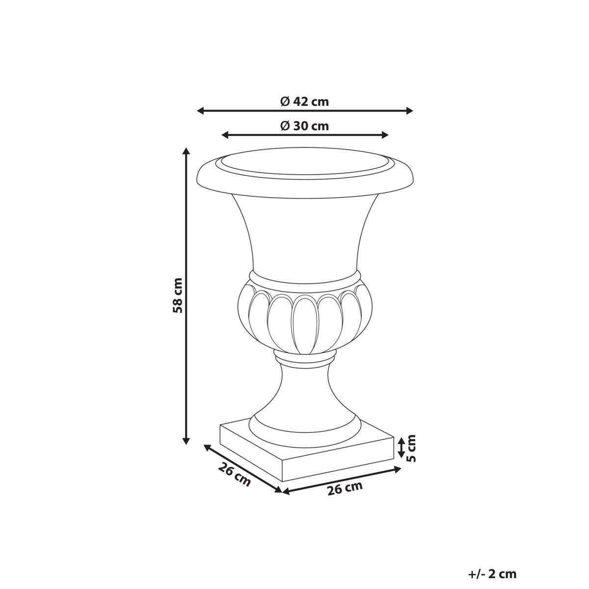 Doniczka KAIR Ceramika 42 cm Grafitowy