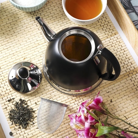 Czajnik czajniczek zaparzacz do herbaty i ziół 1.0L czarny KINGHOFF