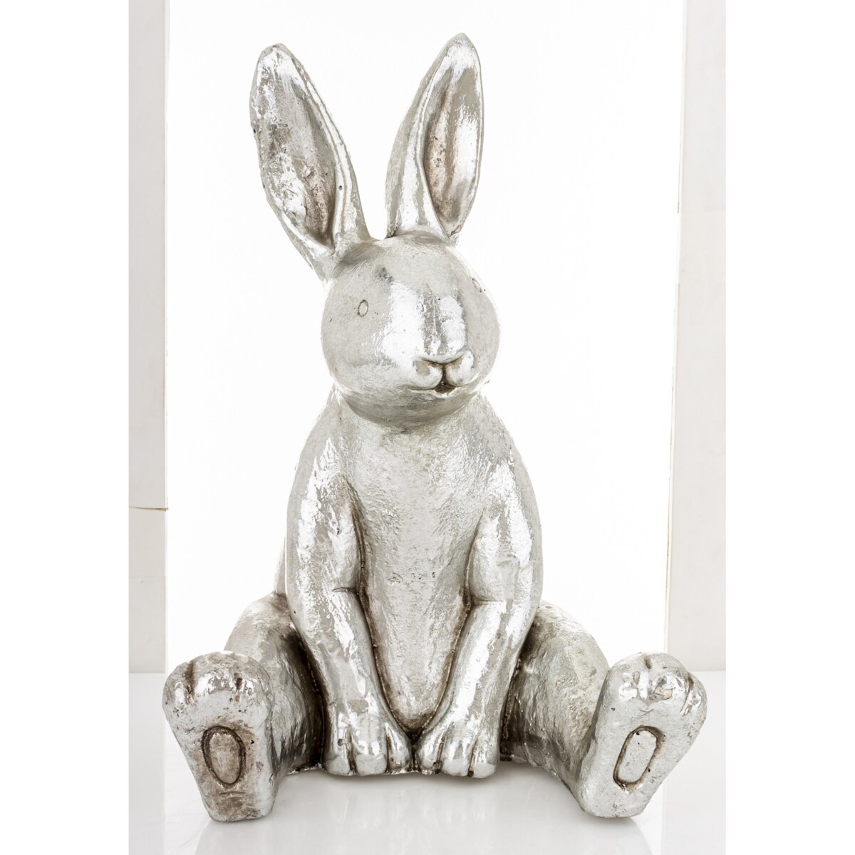Dekoracja - króliczek 39,5x26,5x30 cm WITEK srebrny