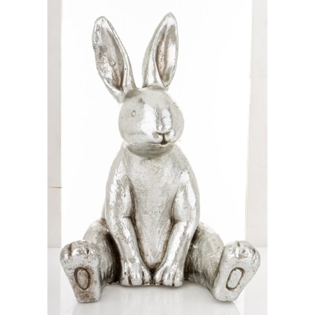Dekoracja - króliczek 39,5x26,5x30 cm WITEK srebrny