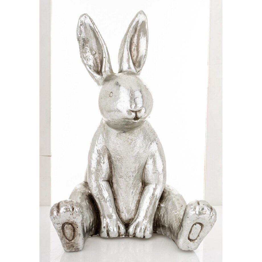 Dekoracja - króliczek 39,5x26,5x30 cm WITEK srebrny