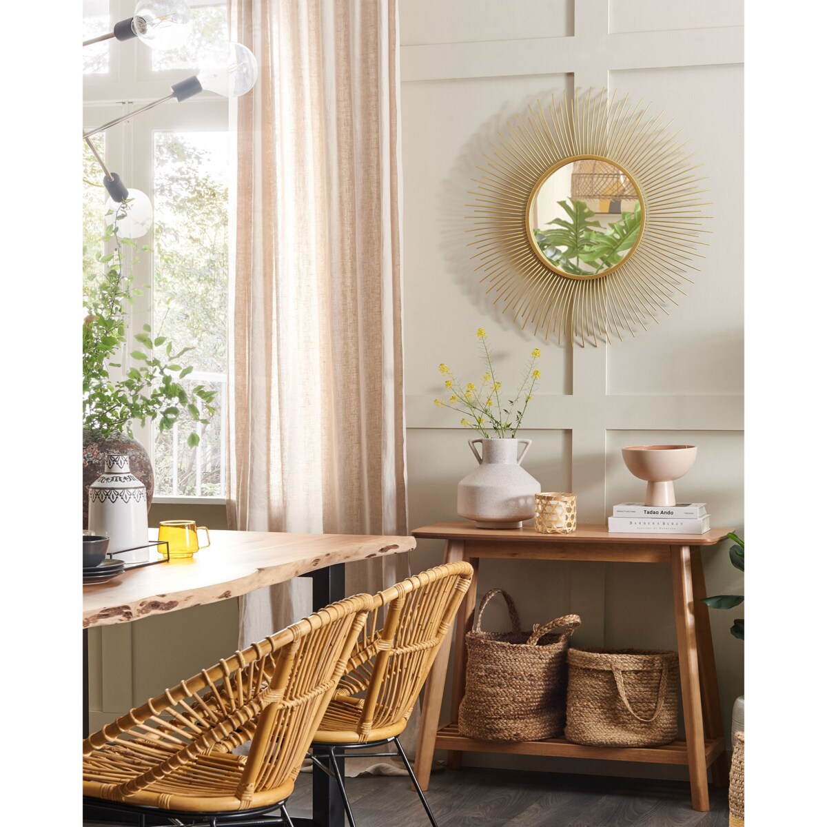 Lustro ścienne CILLY 80 cm 80 cm Metal Złoty