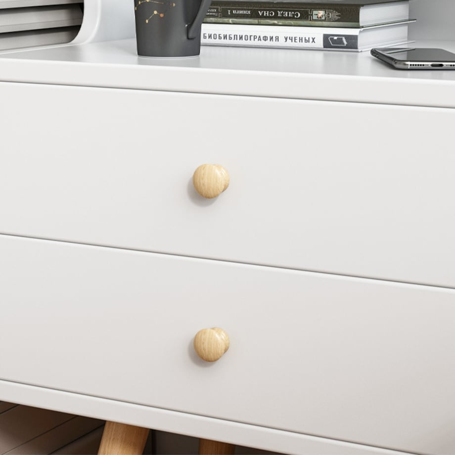 Szafka nocna stolik z 2 szufladami regał skandynawski sypialni salonu 81 cm