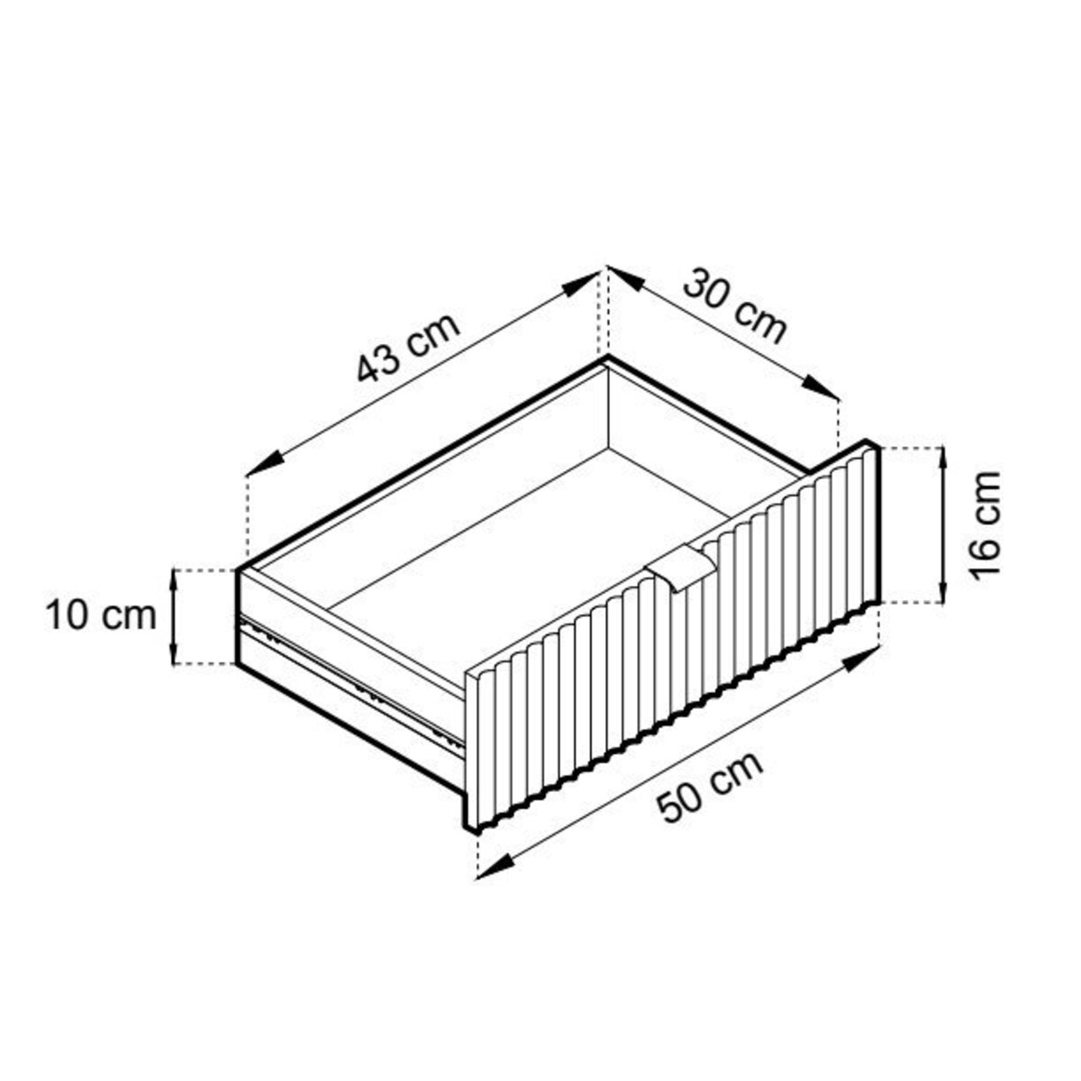 Szafka RTV Delicious ryflowana czarna