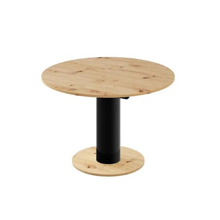 Stół rozkładany SOLO LUX 100(144)x100 dąb/czarny