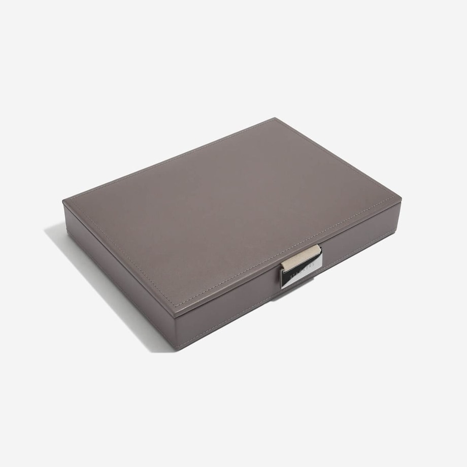 Szkatułka na biżuterię Stackers classic szaro-beżowa z pokrywką