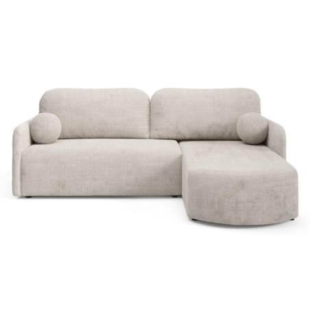 Nowoczesny Narożnik BON z funkcją spania, obity tkanina Cremona, beżowy