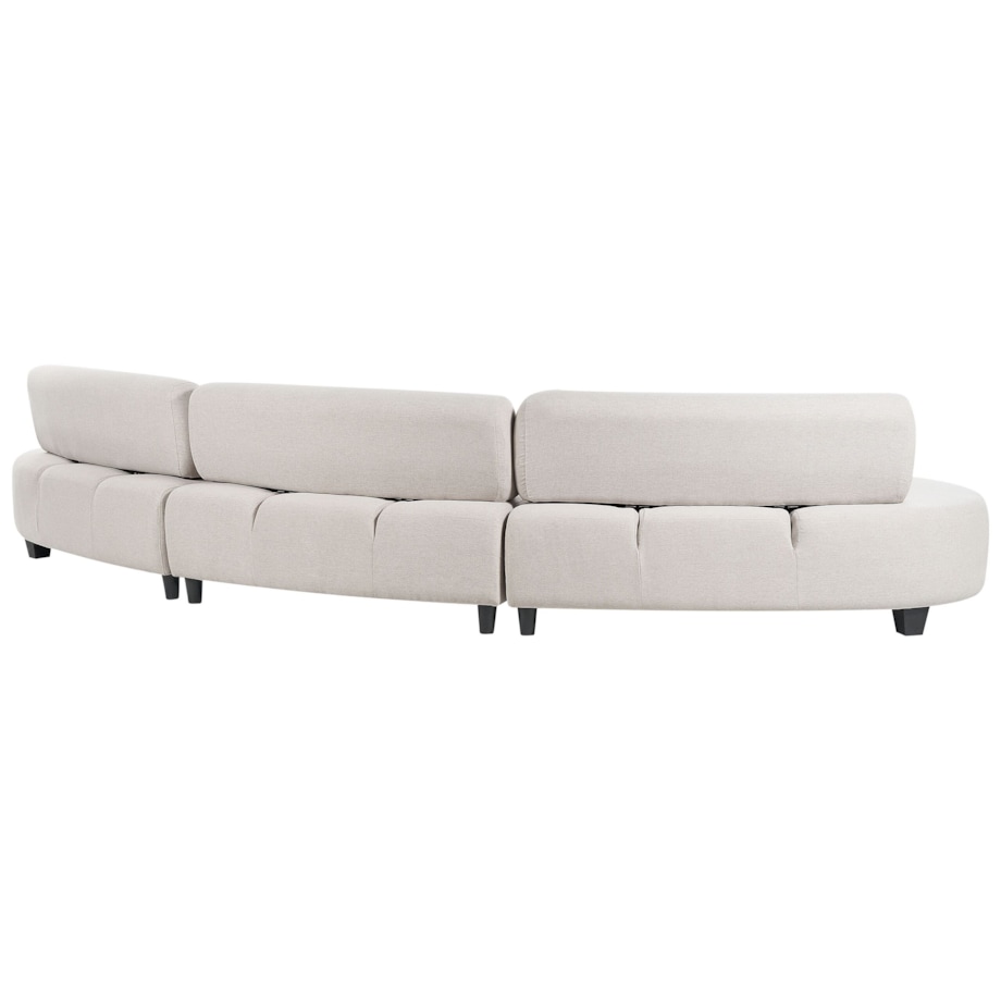 Sofa półokrągła 6-osobowa lniana szara SOLBERG