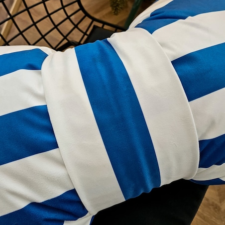 Poduszka XMAS wzór XM58 | Kokarda w paski niebieska 40 x 60 cm