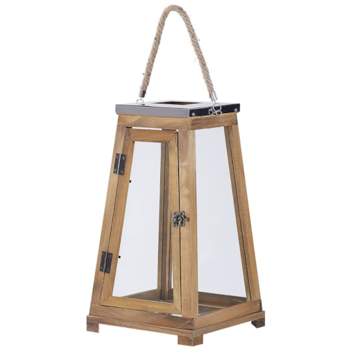 Lampion drewniany 39 cm brązowy PULAU