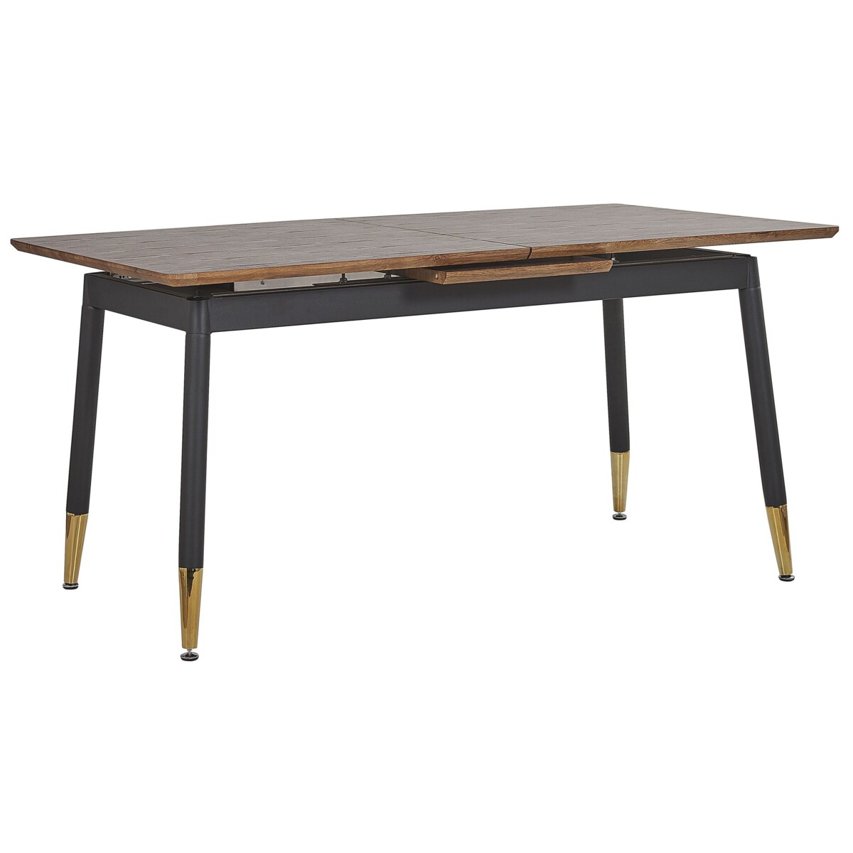 Stół do jadalni rozkładany 160/200 x 90 cm ciemne drewno z czarnym CALIFORNIA