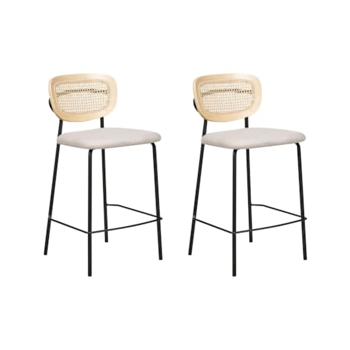Zestaw 2 krzeseł barowych jasnobeżowy MAYETTA