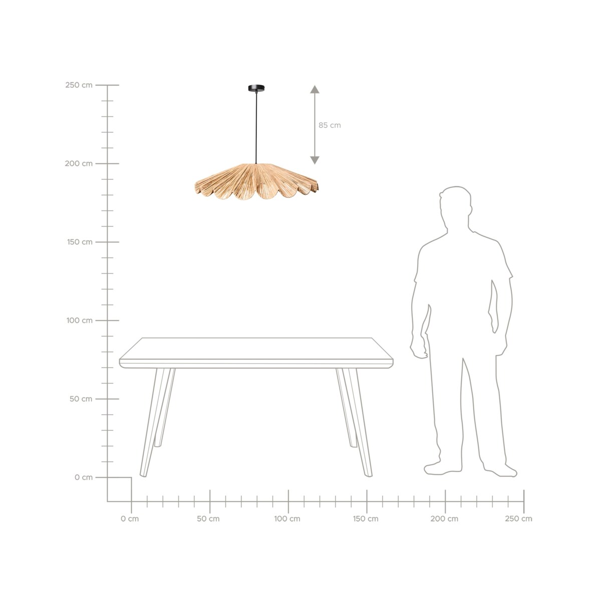 Lampa wisząca SABOGAL Plecionka Naturalny