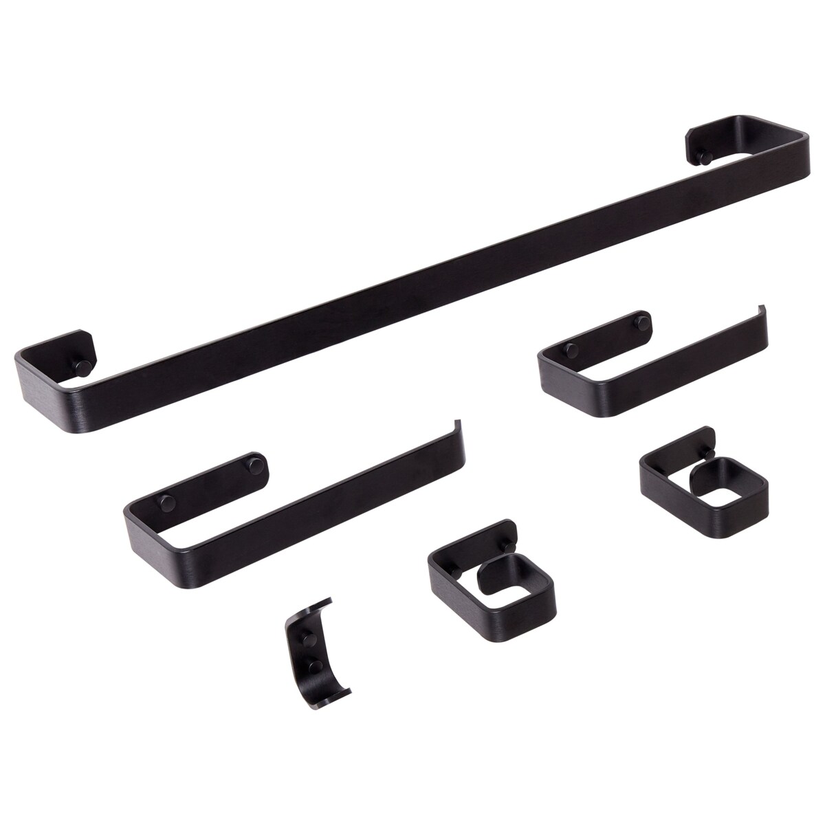 Zestaw akcesoriów toaletowych 6 elementów ZORRITOS Z uchwytami i haczykami na ręczniki Metal Czarny