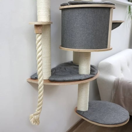 Kerbl Drapak dla kota naścienny Dolomit 2.0 Tofana, szary, 160 cm