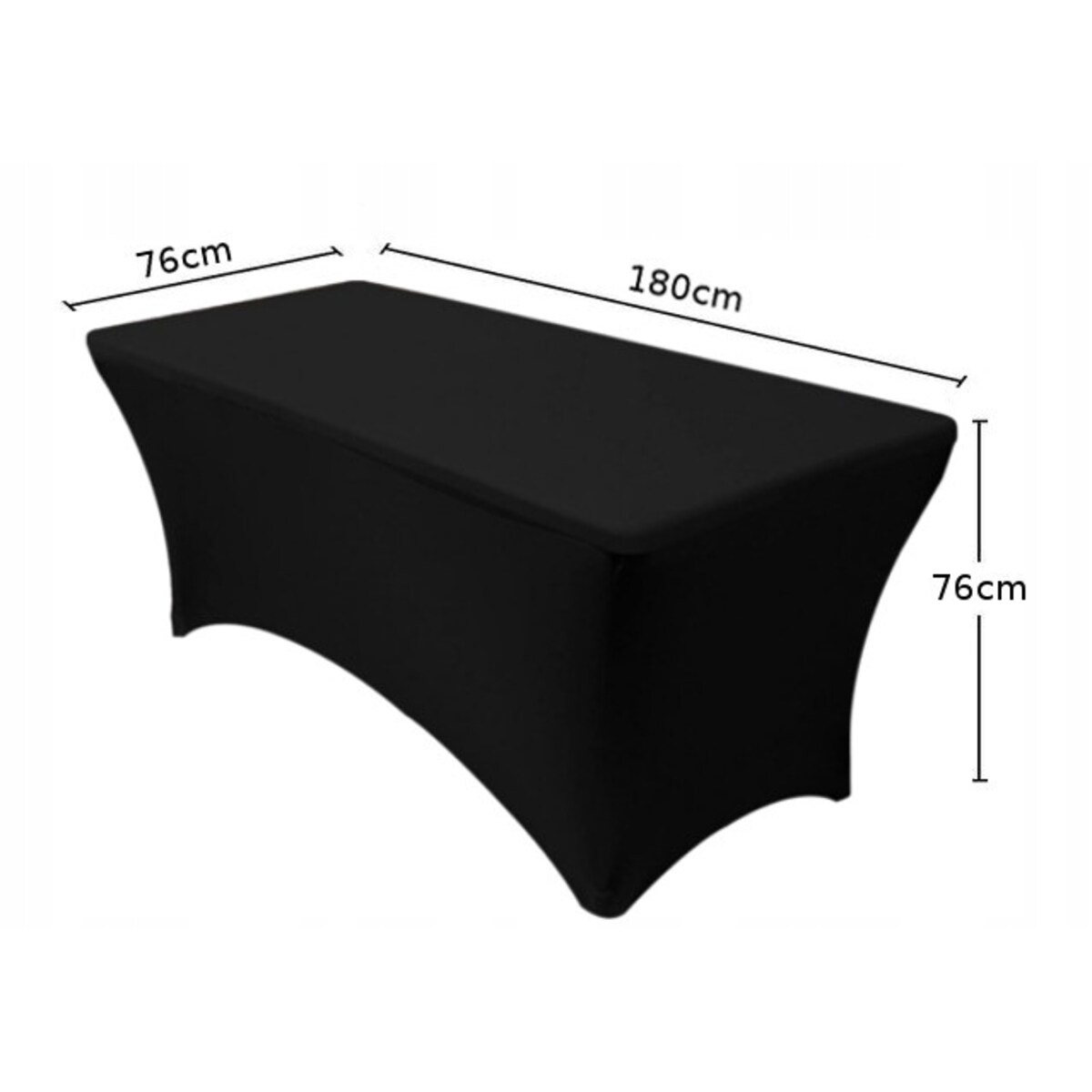POKROWIEC OBRUS NA STÓŁ CATERINGOWY BANKIETOWY CZARNY 180x76cm ELASTYCZNY [25B]
