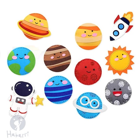 Kosmos - filcowy zestaw do szycia DIY - 11 elementów